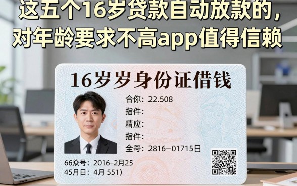 16岁身份证借钱，这五个16岁贷款自动放款的对年龄要求不高app值得信赖
