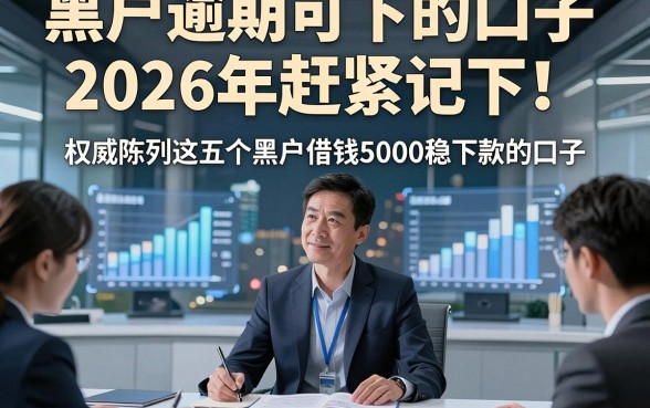 黑户逾期可下的口子2026年赶紧记下‌！权威陈列这五个黑户借钱5000稳下款的口子