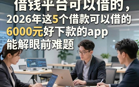 借钱平台可以借的，2026年这5个借款可以借的6000元好下款的app能解眼前难题
