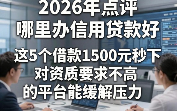 2026年点评​哪里办信用贷款好，这5个借款1500元秒下 对资质要求不高 的平台能缓解压力