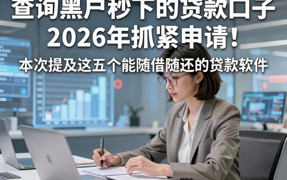 查询黑户秒下的贷款口子2026年抓紧申请！本次提及这五个能随借随还的贷款软件
