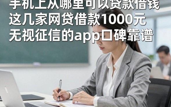 手机上从哪里可以贷款借钱，这几家网贷借款1000元无视征信的app口碑靠谱
