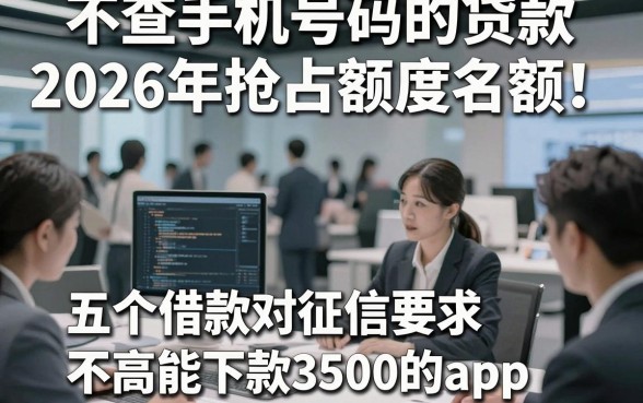 不查手机号码的贷款2026年抢占额度名额！专业阐释五个借款对征信要求不高能下款3500的app