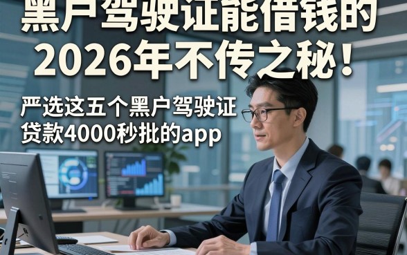 黑户驾驶证能借钱的2026年不传之秘！严选这五个黑户驾驶证贷款4000秒批的app