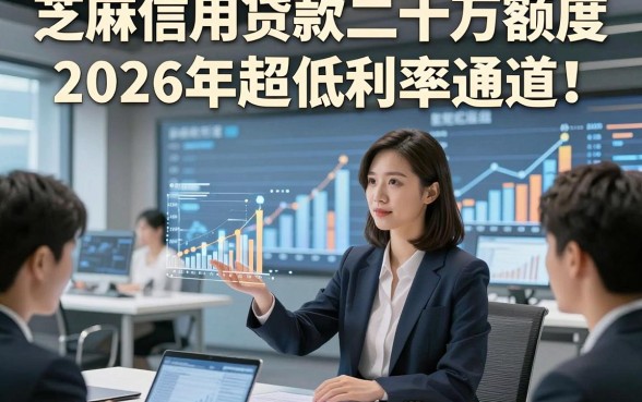 芝麻信用贷款二十万额度2026年超低利率通道！本篇为您深度严挑！