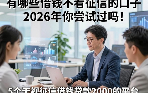 有哪些借钱不看征信的口子2026年你尝试过吗！剖析5个无视征信借钱贷款2000的平台