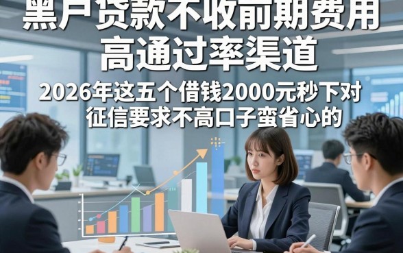 黑户贷款不收前期费用高通过率渠道，2026年这五个借钱2000元秒下对征信要求不高口子蛮省心的