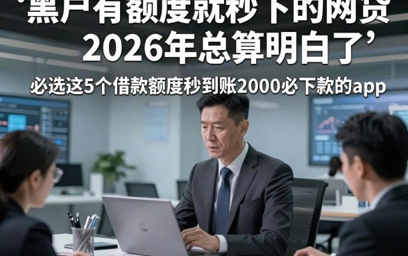 黑户有额度就秒下的网贷2026年总算明白了，必选这5个借款额度秒到账2000必下款的app