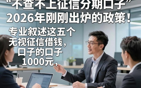 不查不上征信分期口子2026年刚刚出炉的政策！专业叙述这五个无视征信借钱的口子1000元