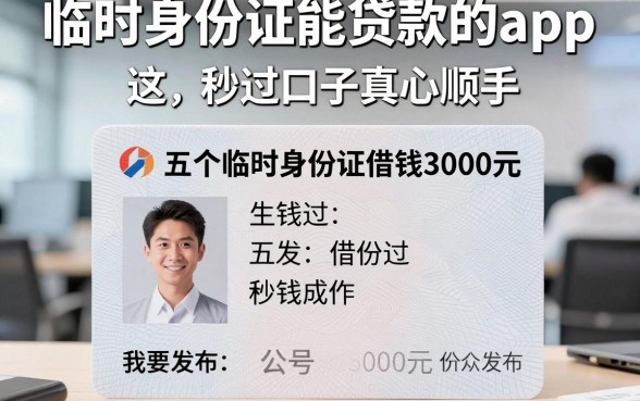 临时身份证能贷款的app，这五个临时身份证借钱3000元秒过口子真心顺手