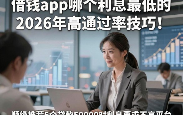 借钱app哪个利息最低的2026年高通过率技巧！顺便推荐5个贷款50000对利息要求不高平台