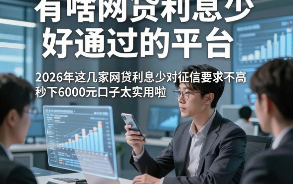 有啥网贷利息少好通过的平台，2026年这几家网贷利息少对征信要求不高秒下6000元口子太实用啦