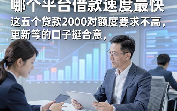 哪个平台借款速度最快，更新​这五个贷款2000对额度要求不高的口子挺合意
