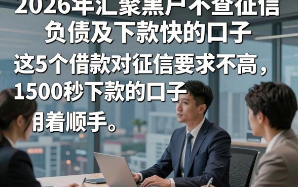 2026年汇聚黑户不查征信负债及下款快的口子，这5个借款对征信要求不高1500秒下款的口子用着顺手