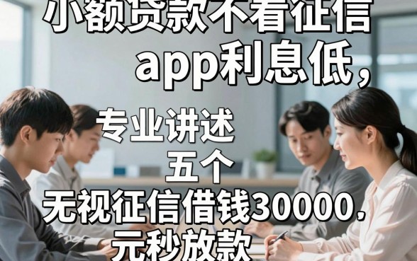 小额贷款不看征信app利息低，专业讲述五个无视征信借钱30000元秒放款的平台