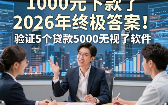 1000元下款了2026年终极答案！验证5个贷款5000无视了软件