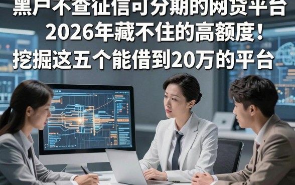 黑户不查征信可分期的网贷平台2026年藏不住的高额度！挖掘这五个能借到20万的平台