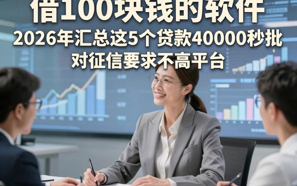 借100块钱的软件，2026年汇总这5个贷款40000秒批 对征信要求不高平台