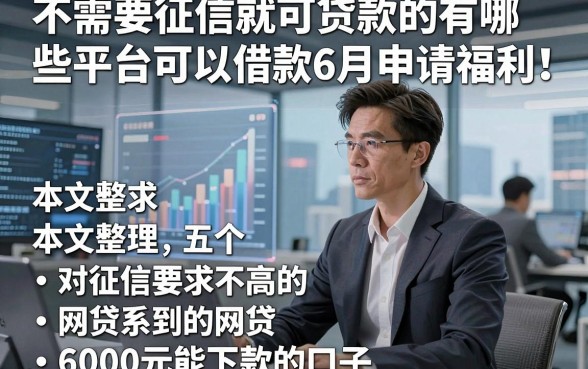 不需要征信就可贷款的有哪些平台可以借款6月申请福利！本文整理五个对征信要求不高的网贷6000元能下款的口子