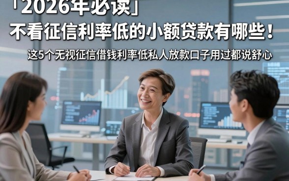 2026年必读​不看征信利率低的小额贷款有哪些，这5个无视征信借钱利率低私人放款口子用过都说舒心