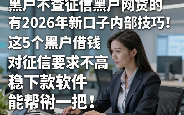 黑户不查征信黑户网贷的有2026年新口子内部技巧！这5个黑户借钱对征信要求不高稳下款软件能帮衬一把