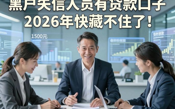 黑户失信人员有贷款口子2026年快藏不住了！同时汇总5个黑户失信人员借钱1500元秒放款的口子