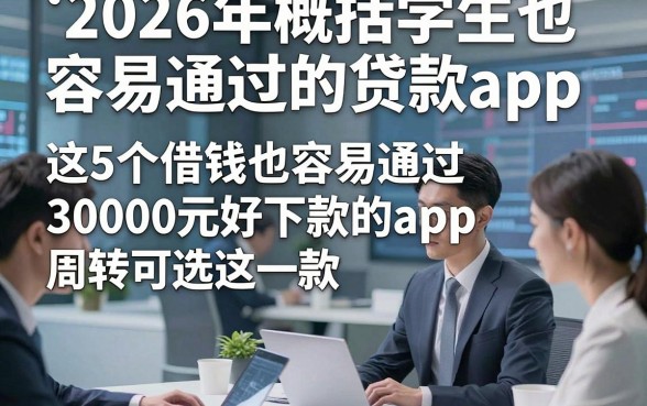 2026年概括学生也容易通过的贷款app，这5个借钱也容易通过30000元好下款的app周转可选这一款