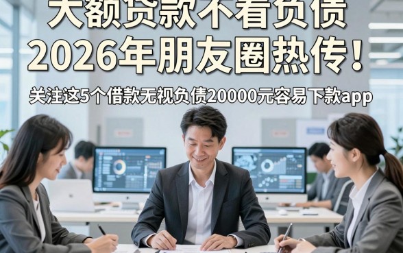 大额贷款不看负债2026年朋友圈热传！关注这5个借款无视负债20000元容易下款app