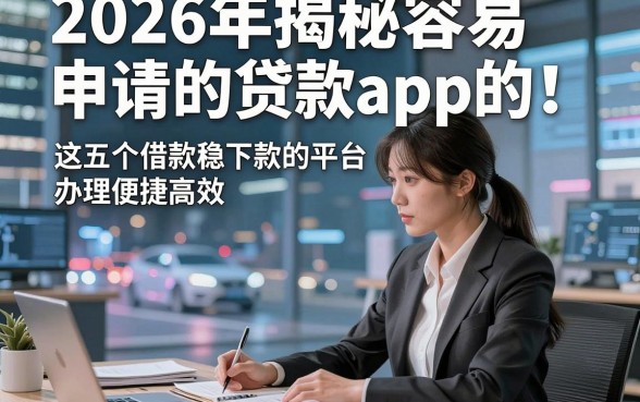 2026年揭秘容易申请的贷款app的！这五个借款稳下款的平台办理便捷高效
