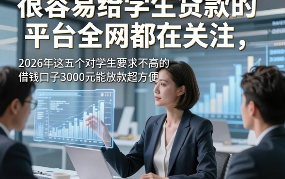 很容易给学生贷款的平台全网都在关注，2026年这五个对学生要求不高的借钱口子3000元能放款超方便