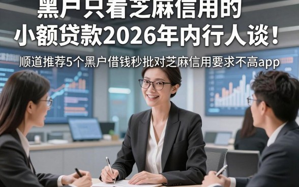 黑户只看芝麻信用的小额贷款2026年内行人谈！顺道推荐5个黑户借钱秒批对芝麻信用要求不高app
