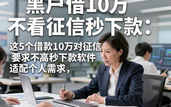 黑户借10万不看征信秒下款，这5个借款10万对征信要求不高秒下款软件适配个人需求