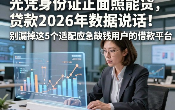 光凭身份证正面照能贷款2026年数据说话！别漏掉这5个适配应急缺钱用户的借款平台