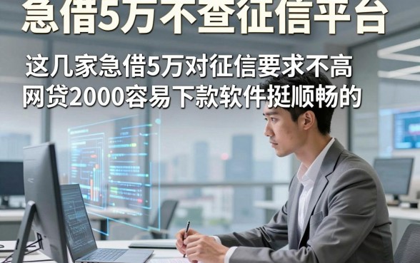 急借5万不查征信平台，这几家急借5万对征信要求不高网贷2000容易下款软件挺顺畅的