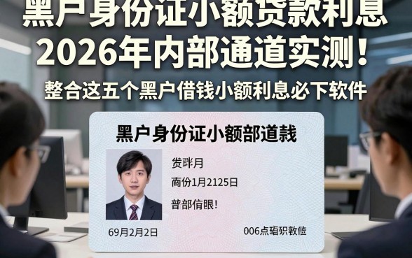 黑户身份证小额贷款利息2026年内部通道实测！整合这五个黑户借钱小额利息必下软件