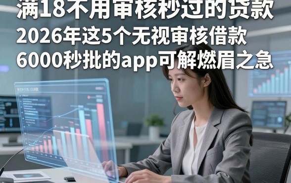 满18不用审核秒过的贷款，2026年这5个无视审核借款6000秒批的app可解燃眉之急