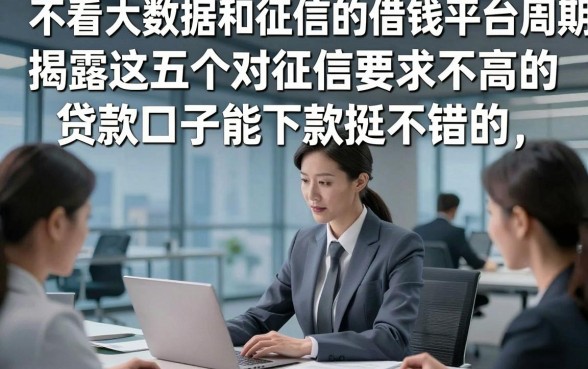 不看大数据和征信的借钱平台周期长，揭露这五个对征信要求不高的贷款口子能下款挺不错的