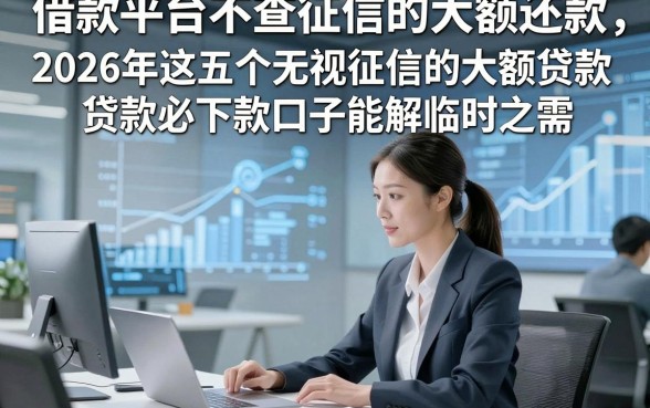 借款平台不查征信的大额还款，2026年这五个无视征信的大额贷款必下款口子能解临时之需
