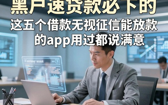 黑户速贷款必下的，这五个借款无视征信能放款的app用过都说满意