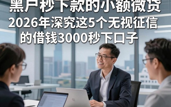 黑户秒下款的小额微贷，2026年深究这5个无视征信的借钱3000秒下口子