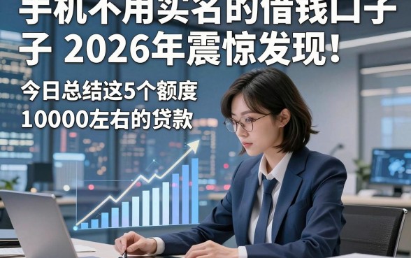 手机不用实名的借钱口子2026年震惊发现！今日总结这5个额度10000左右的贷款