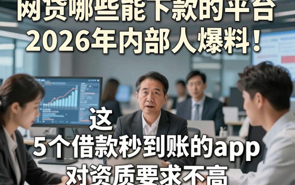 网贷哪些能下款的平台2026年内部人爆料！列举这5个借款秒到账的app对资质要求不高