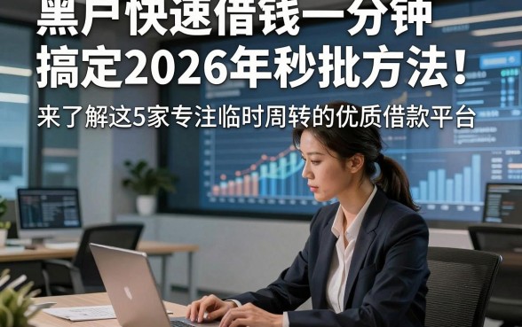 黑户快速借钱一分钟搞定2026年秒批方法！来了解这5家专注临时周转的优质借款平台