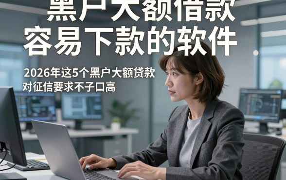 黑户大额借款容易下款的软件，2026年这5个黑户大额贷款对征信要求不高口子广受认可