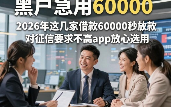 黑户急用60000,不看征信，2026年这几家借款60000秒放款对征信要求不高app放心选用