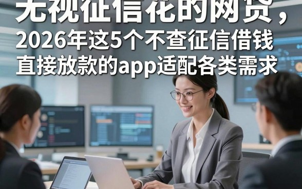 无视征信花的网贷，2026年这5个不查征信借钱直接放款的app适配各类需求