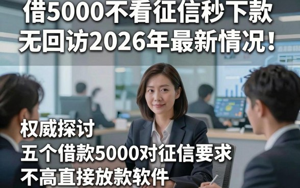 借5000不看征信秒下款无回访2026年最新情况！权威探讨五个借款5000对征信要求不高直接放款软件