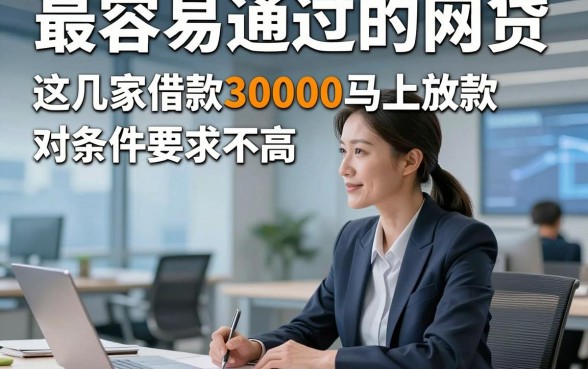 最容易通过的网贷，这几家借款30000马上放款对条件要求不高软件能缓解压力