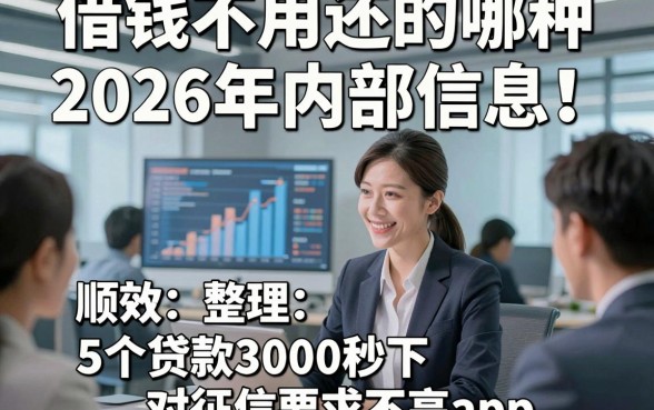 借钱不用还的哪种2026年内部信息！顺便整理5个贷款3000秒下对征信要求不高app