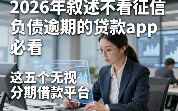 2026年叙述不看征信负债逾期的贷款app，必看​这五个无视黑白分期借款平台